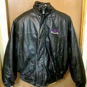 Angora Canadian leather motorcycle riding jacket